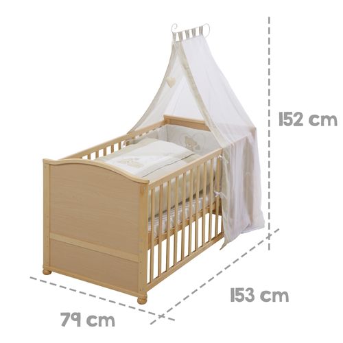 Lit Bébé Évolutif Complet Liebhabear - 70x140 - Textiles Inclus