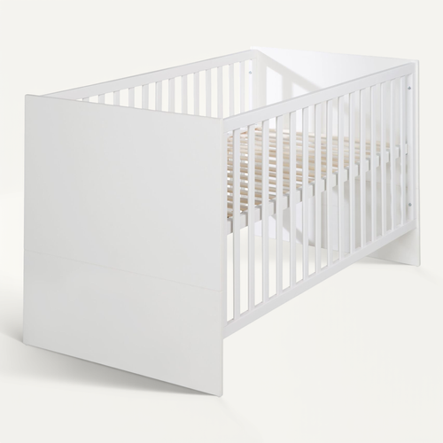 Lit Bébé évolutif En Bois Maren - 70 X 140 Cm - Hauteur Réglable - 0 à 7 Ans - Blanc