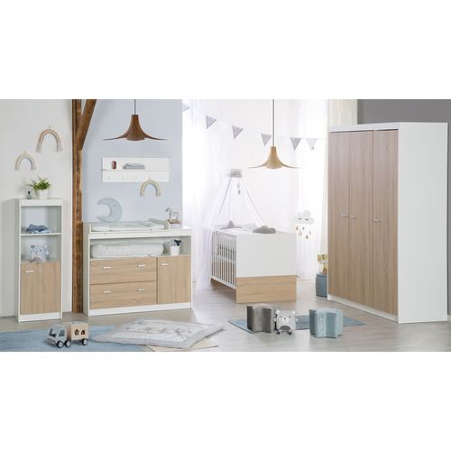 Set De Chambre Gabriella - Lit Bébé Évolutif + Commode à Langer - Bicolore