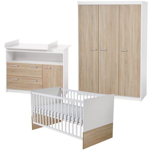 Ensemble De Chambre Gabriella - Lit Bébé + Commode à Langer + Armoire à 3 Portes