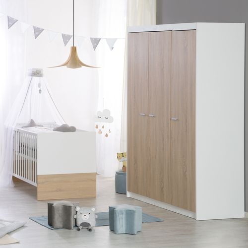 Ensemble De Chambre Gabriella - Lit Bébé + Commode à Langer + Armoire à 3 Portes