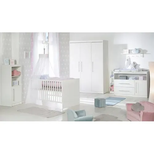 Ensemble De Chambre Maren - Lit Bébé + Commode Large + Armoire 3 Portes