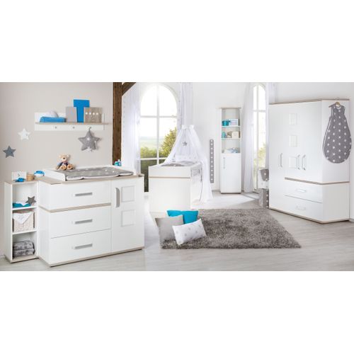 Ensemble De Chambre Moritz - Lit Bébé + Commode Á Langer + Armoire À 3 Portes