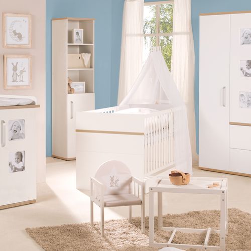 Ensemble De Chambre Pia - Lit Bébé + Commode À Langer + Armoire 3 Portes
