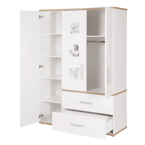 Ensemble De Chambre Pia - Lit Bébé + Commode À Langer + Armoire 3 Portes