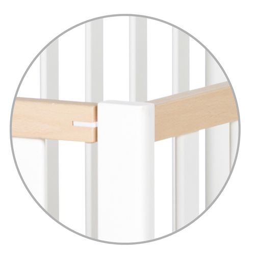 Lit Bébé Pliant À Barreaux Hêtre Et Blanc Fold Up 60x120