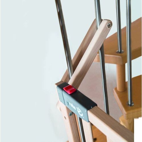 Barrière De Sécurité En Hêtre Réglable 93,5–120,5 Cm Avec Portillon Auto-fermant