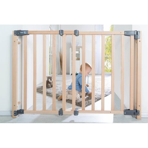 Barriere De Sécurité Pour Porte Et Escalier En Bois Massif Avec Portillon - 70 à 118 Cm - Safety Up