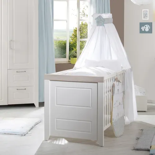 Ensemble De Chambre Felicia - Lit Bébé + Commode À Langer + Armoire 3 Portes