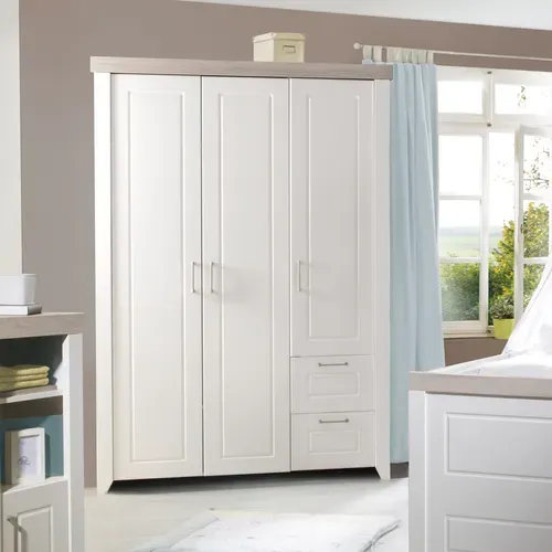 Ensemble De Chambre Felicia - Lit Bébé + Commode À Langer + Armoire 3 Portes