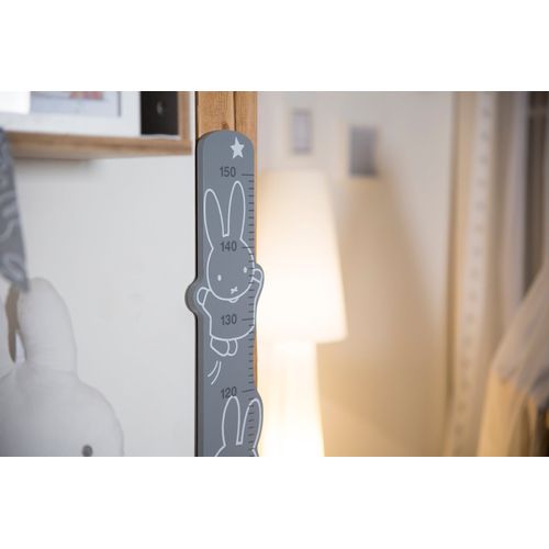 Toise Murale En Bois Miffy Pour Enfant - Échelle De Croissance 70 à 150 Cm - Gris Avec Motif Lapin