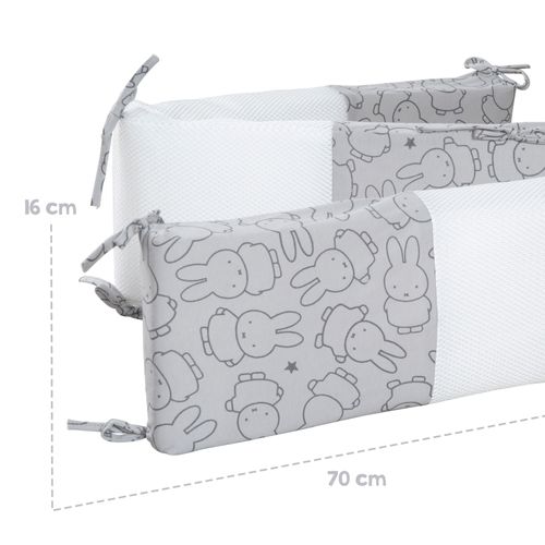 Tour De Lit Bébé Safe Asleep® - Air Plus Miffy® - Gris 