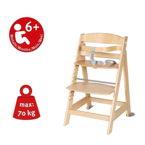 Chaise Haute Évolutive 2-en-1 Avec Transat Nouveau-né, Bois Naturel
