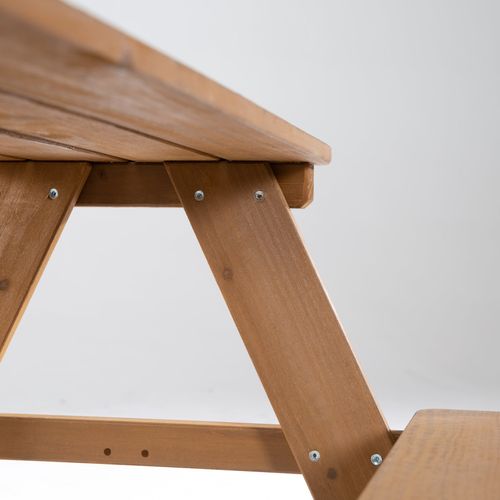 Table Pique-nique Enfants En Bois Massif Teck - Picnic For 4 Outdoor+