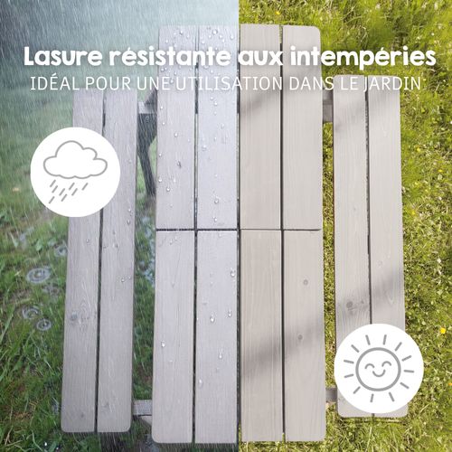 Table De Jeux à Sable Et Eau En Bois Massif Gris - Play Outdoor+