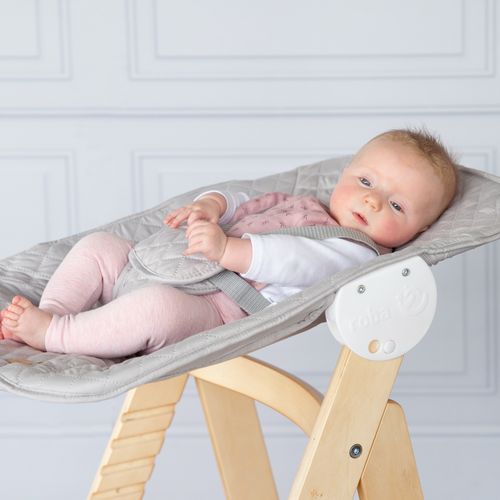 Chaise Haute Évolutive Born Up + Transat Roba Style - Naturel/gris