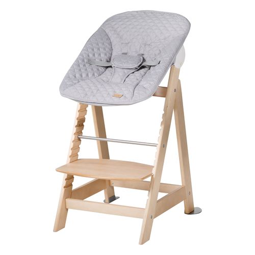 Chaise Haute Évolutive Born Up + Transat Roba Style - Naturel/gris