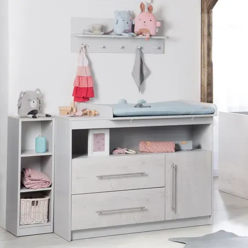 Ensemble De Chambre Maren 2 - Lit Bébé + Commode À Langer + Armoire 3 Portes