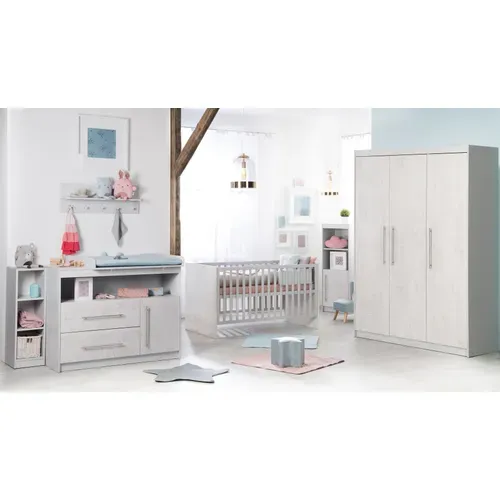 Ensemble De Chambre Maren 2 - Lit Bébé + Commode À Langer + Armoire 3 Portes