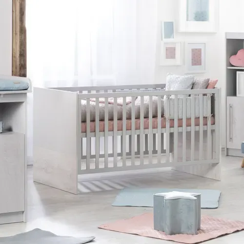 Ensemble De Chambre Maren 2 - Lit Bébé + Commode À Langer + Armoire 3 Portes