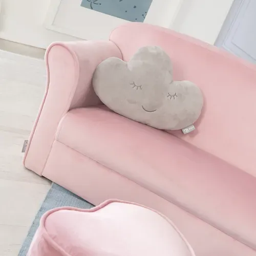 Canapé Enfant Lil Sofa Avec Accoudoirs - Rembourré De Velours Rose