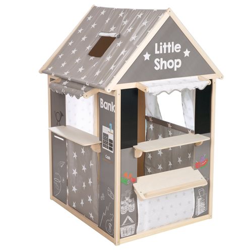 Maisonnette En Bois à 4 Faces - Théâtre De Guignol épicerie Poste Banque - Little Stars