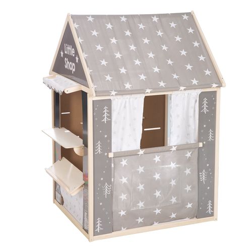 Maisonnette En Bois à 4 Faces - Théâtre De Guignol épicerie Poste Banque - Little Stars