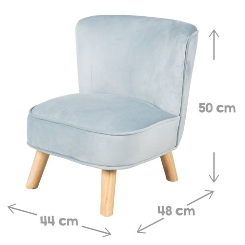 Ensemble Lil Sofa - Canapé + Fauteuil + Coussin Décoratif - Bleu Clair