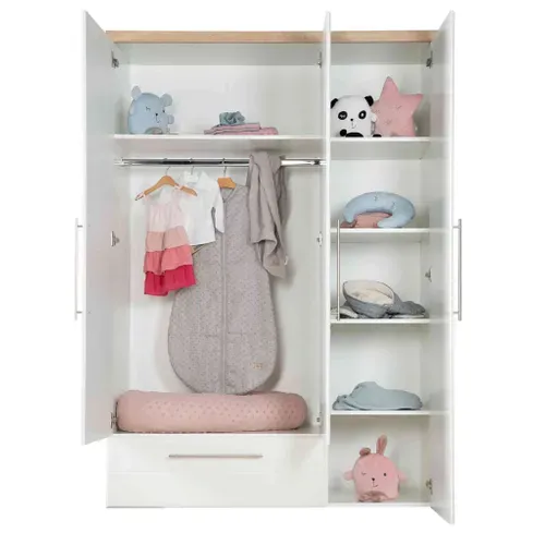 Armoire Bébé En Bois 3 Portes   1 Tiroir Nele