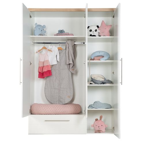 Armoire Bébé En Bois 3 Portes   1 Tiroir Nele