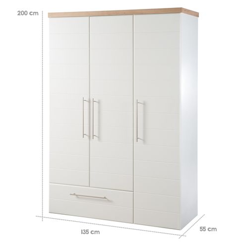 Armoire Bébé En Bois 3 Portes   1 Tiroir Nele