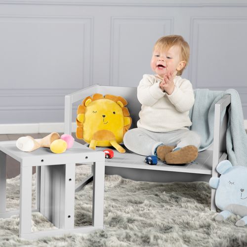 Tabouret Réversible Enfant Roba - 3 Hauteurs (14, 18, 29 Cm) - Bois Laqué - Style Maison De Campagne - Jusqu'à 60 Kg - 11