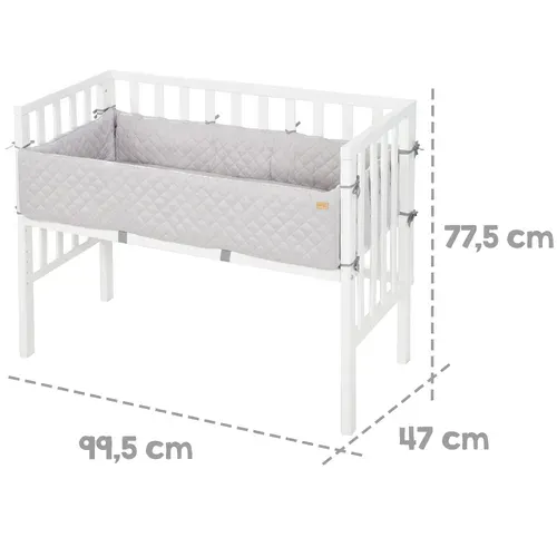 Lit Cododo Roba Style 2en1 + Matelas + Tour + Barrière - Blanc