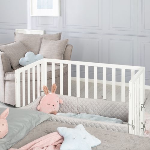 Lit Cododo Roba Style 2en1 + Matelas + Tour + Barrière - Blanc