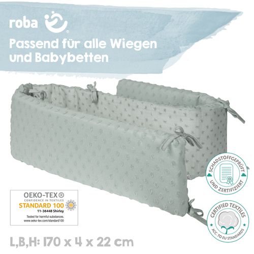 Tour De Lit Bébé Lil Planet - Coton Bio - Vert Givré