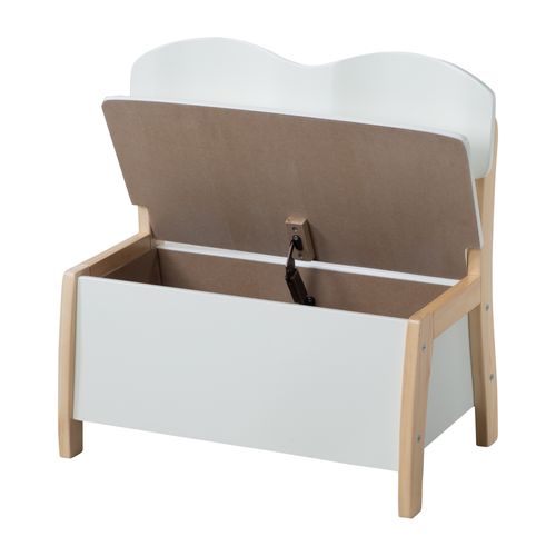 Coffre à Jouet - Banc En Bois - Laqués En Blanc