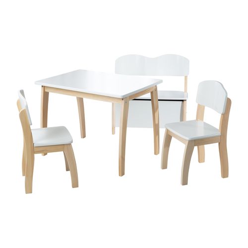 Coffre à Jouet - Banc En Bois - Laqués En Blanc