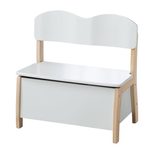 Coffre à Jouet - Banc En Bois - Laqués En Blanc