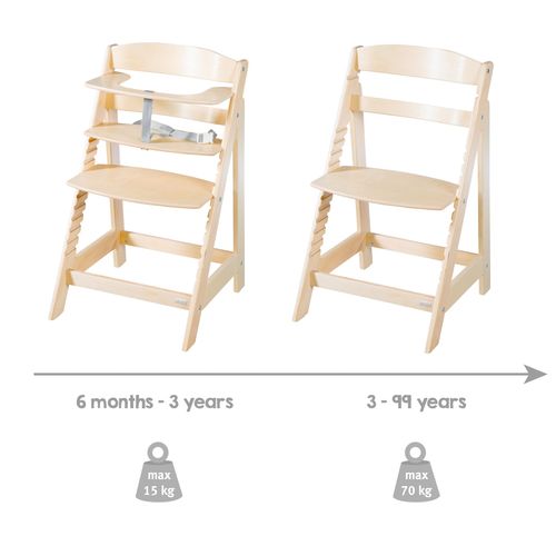 Chaise Haute Évolutive Supportant Jusqu'à 70 Kg - Naturel - Sit Up Flex