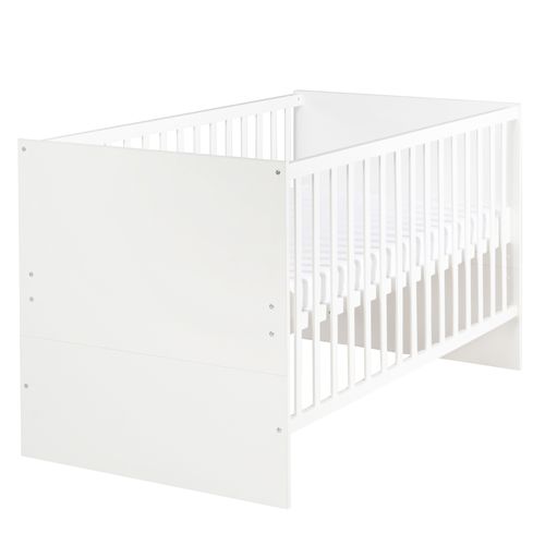 Lit Bébé Évolutif Anton - 70 X 140 Cm - Hauteur Réglable - Bois Blanc