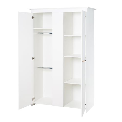 Armoire Bébé 2 Portes Anton - Poignées En Bois Massif De Hêtre - Bois Blanc