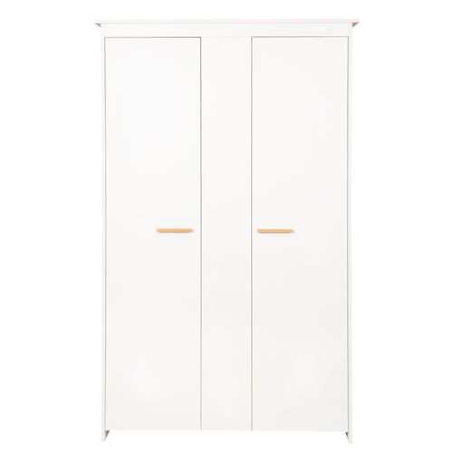 Armoire Bébé 2 Portes Anton - Poignées En Bois Massif De Hêtre - Bois Blanc