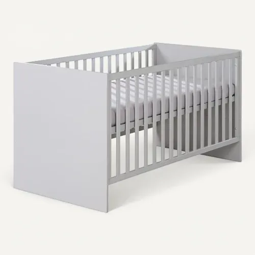Lit Bébé évolutif Lea En Bois - Convertible En Lit Junior - Hauteur Réglable - Gris Clair
