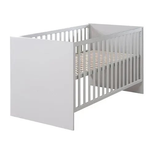 Lit Bébé évolutif Lea En Bois - Convertible En Lit Junior - Hauteur Réglable - Gris Clair