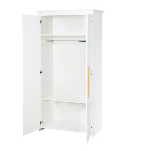 Armoire Bébé à 2 Portes Avec Penderie - Blanc Mat - Lilo