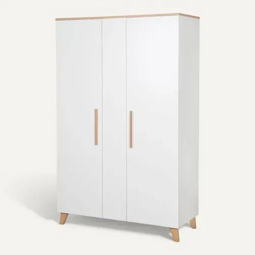 Armoire Enfant Leon 2,5 Portes – Blanc / Chêne Clair