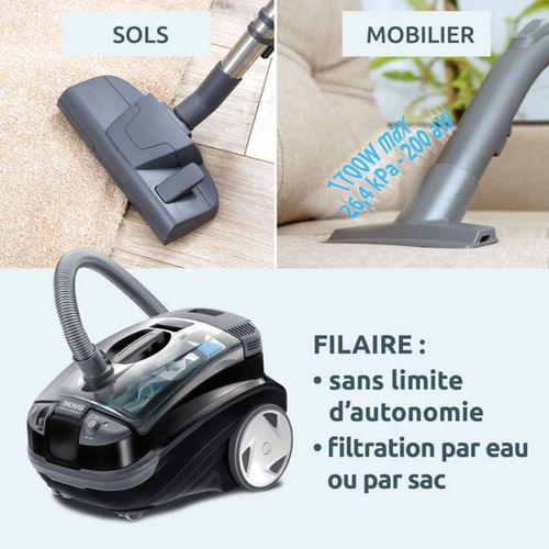 Aspirateur Extracteur 2 En 1 Injection Extraction Tapis Et Tissus 1700 W 83 dB