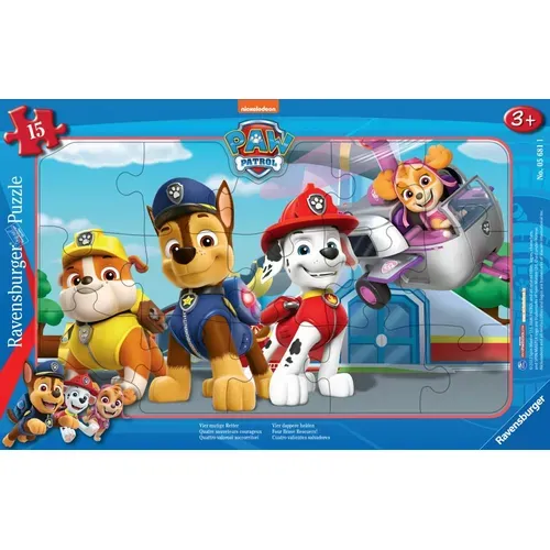 Puzzle Cadre 15 P - Quatre Sauveteurs Courageux / Pat'patrouille