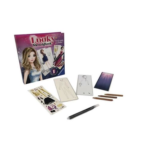 Ravensburger – Looky Sketch book – Petits animaux – Loisir créatif – Dessin de mode – Stylisme – Activité détente et créative – Dès 6 ans – 18083 – Version française
