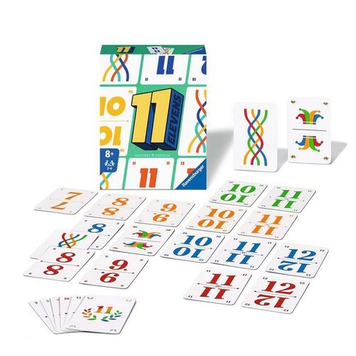 Ravensburger Elevens - Gioco Di Carte Strategico E Semplice Per Tutta La Famiglia, Formato Da Viaggio, 110 Carte